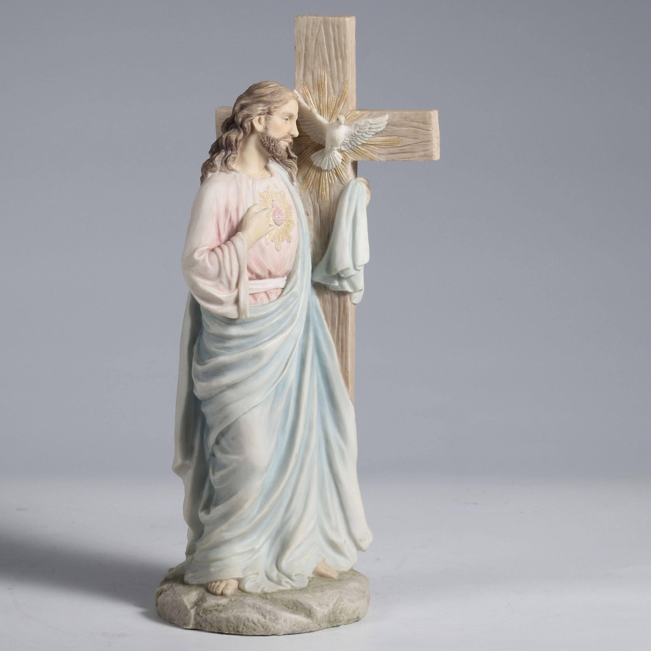 十字架と使徒 Amazon.co.jp: US 11.25インチ キリストと聖心 鳩に寄り添う